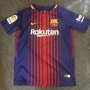 Nike Kids Original Barcelona Striped Blue and Red Jersey